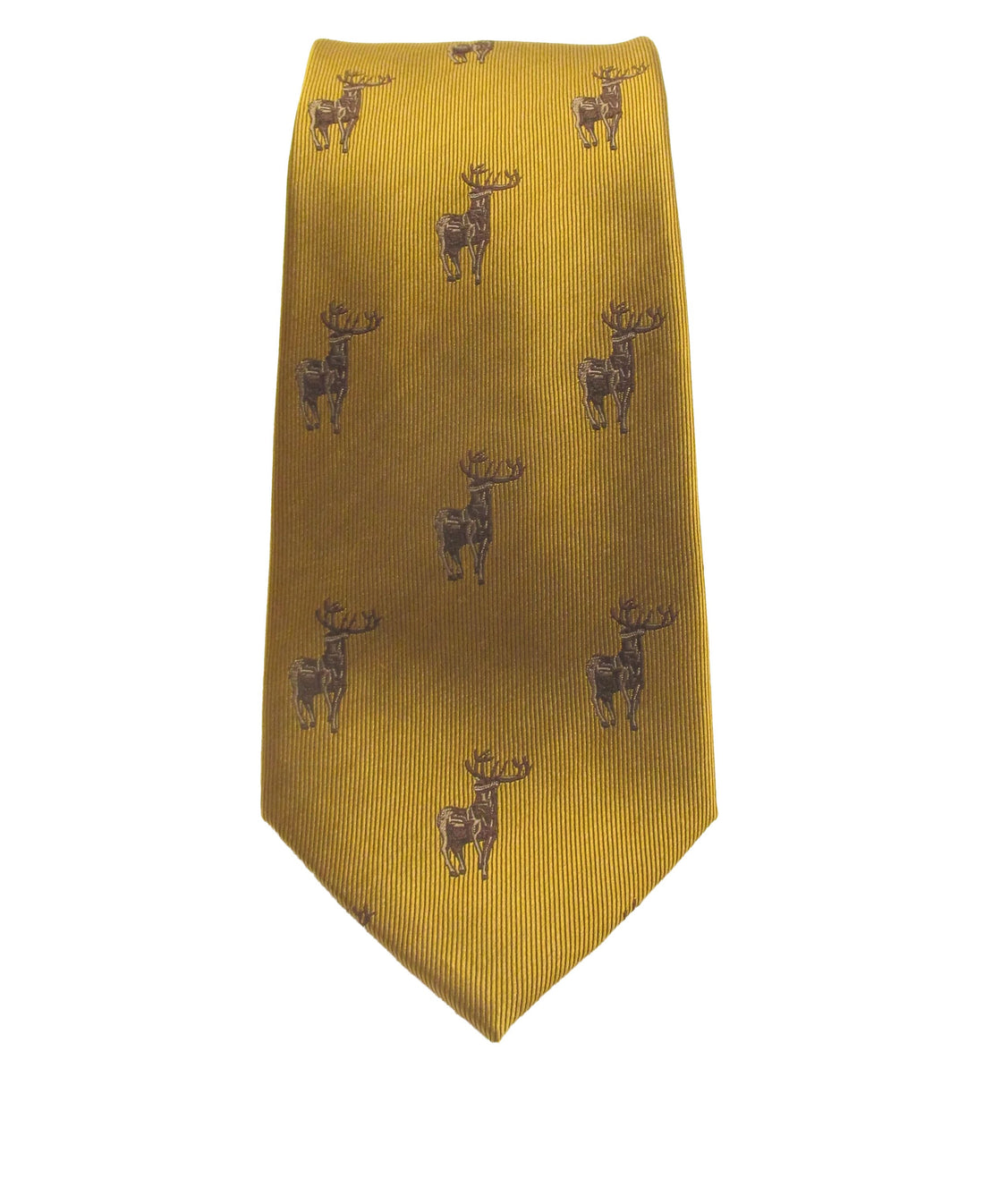 Country Silk Tie - Gold Standing Stag
