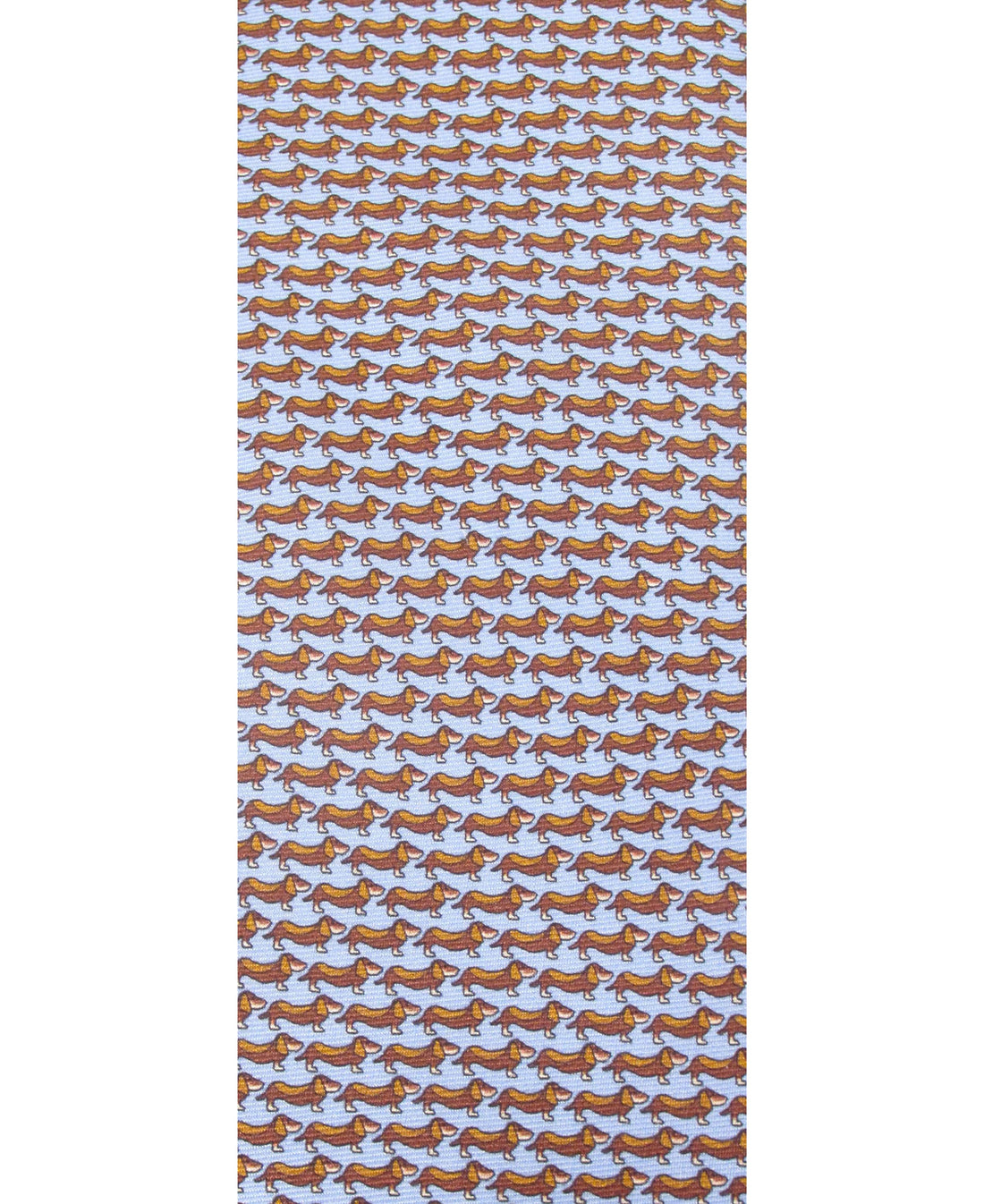 Italian Printed Silk Tie - Blue And Brown Dachshund
