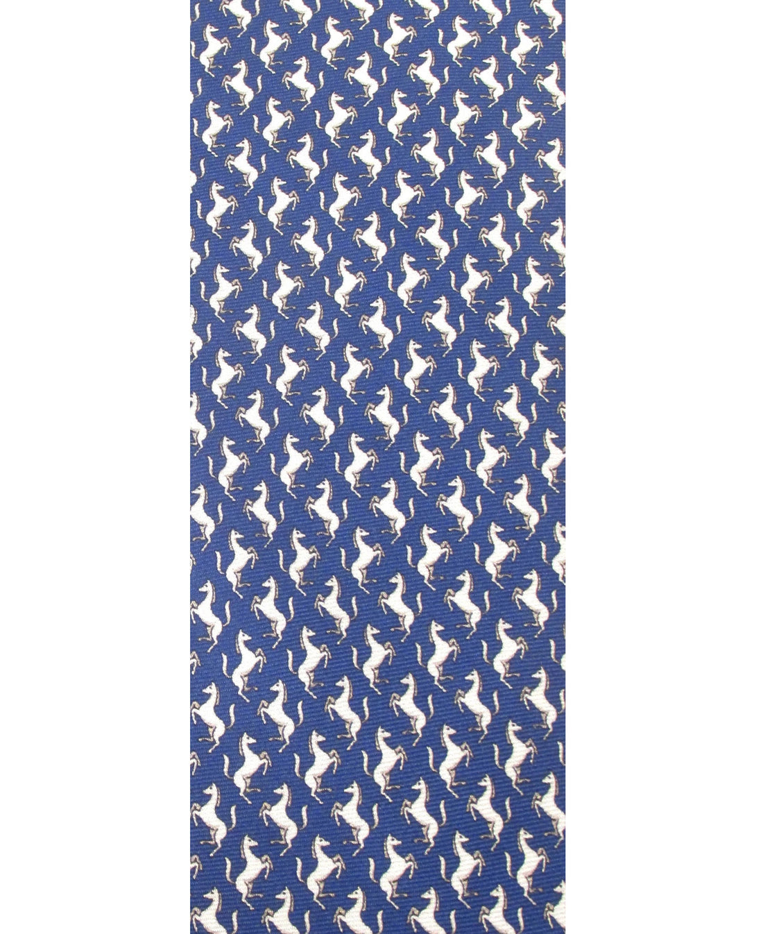Italian Printed Silk Tie - Navy Horse