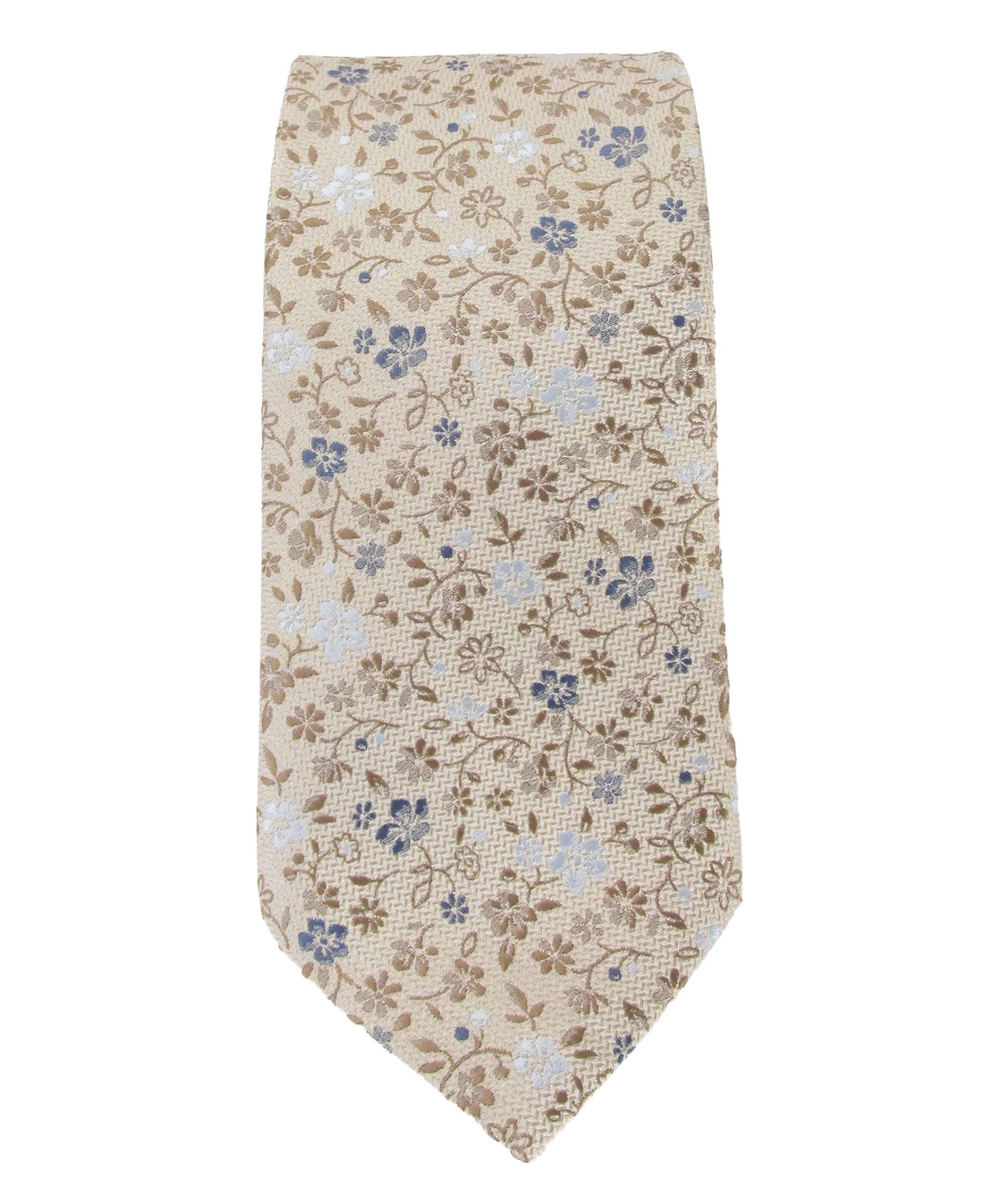 Medium Floral Tie - Tan Floral Vine