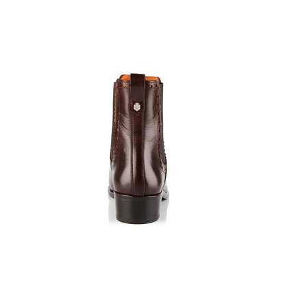 Brogued Chelsea Ankle Boots - Mahogany