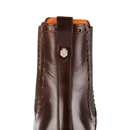 Brogued Chelsea Ankle Boots - Mahogany