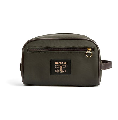 Waxed Washbag - Olive/Beacon