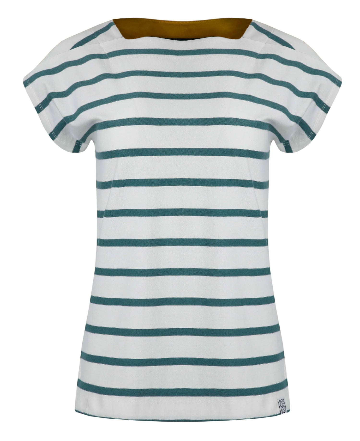 Bowe Organic Striped Jersey Top - Mineral Blue