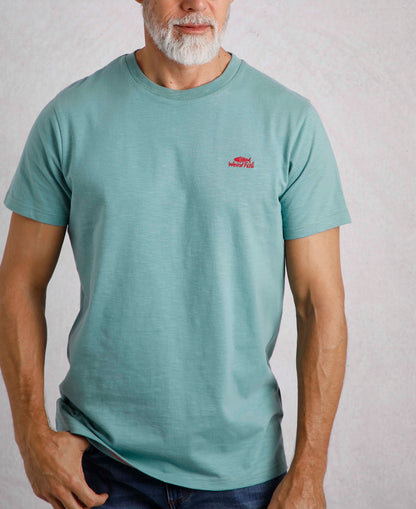 Fished Organic Branded Tee - Mineral Blue