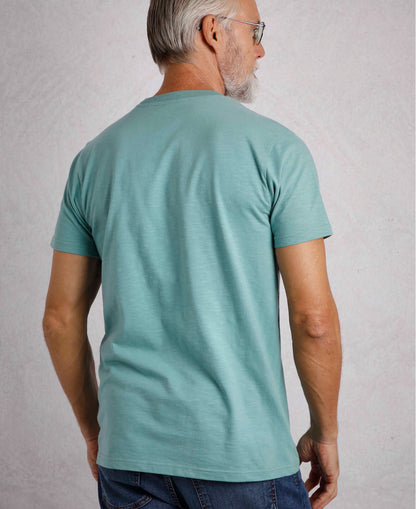 Fished Organic Branded Tee - Mineral Blue