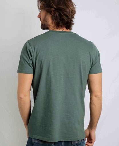 Fished Organic Branded Tee - Dusky Green