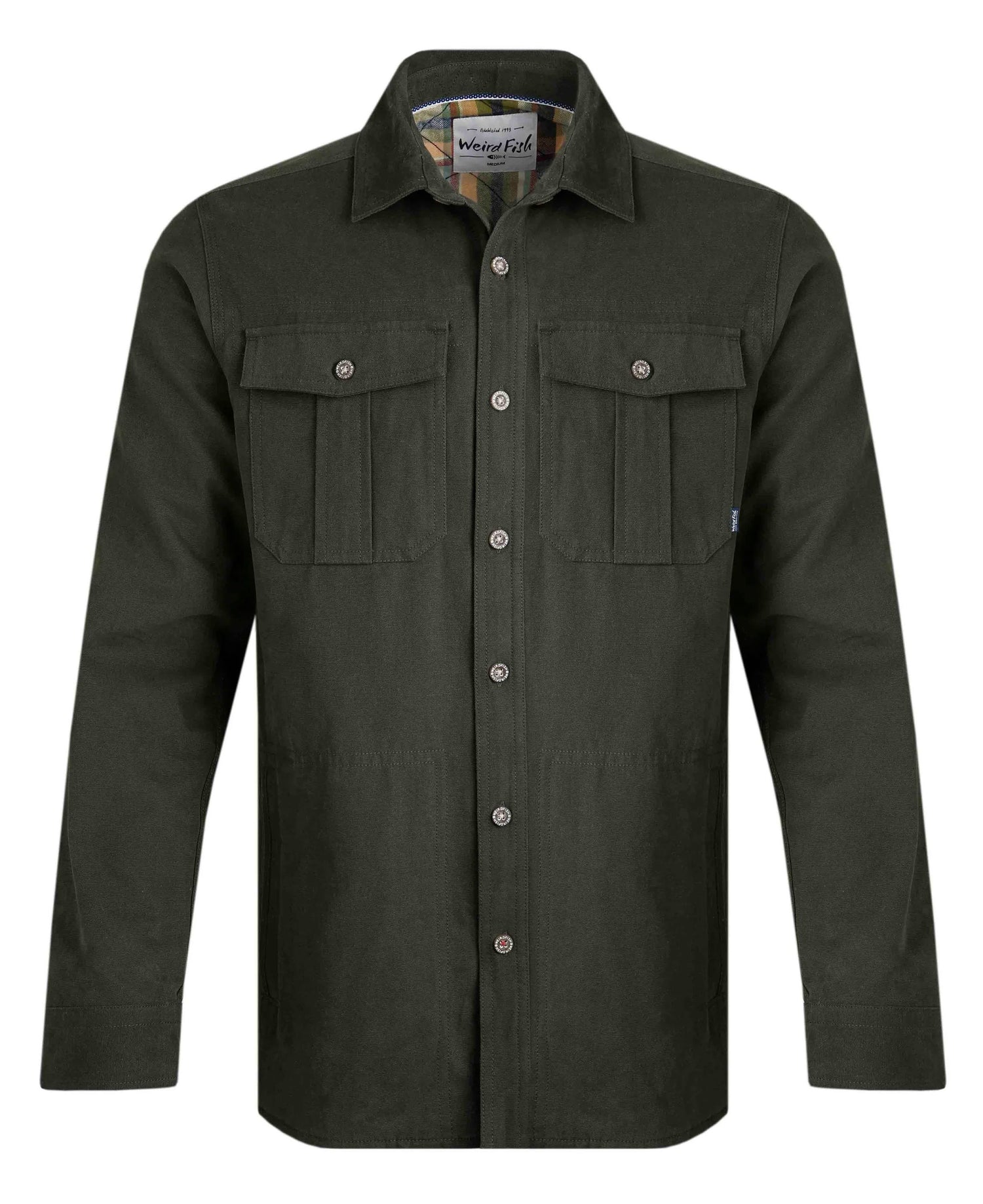 Garston Lined Utility Overshirt - Fir Green