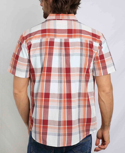 Judd Short Sleeve Check Shirt - Chilli Red