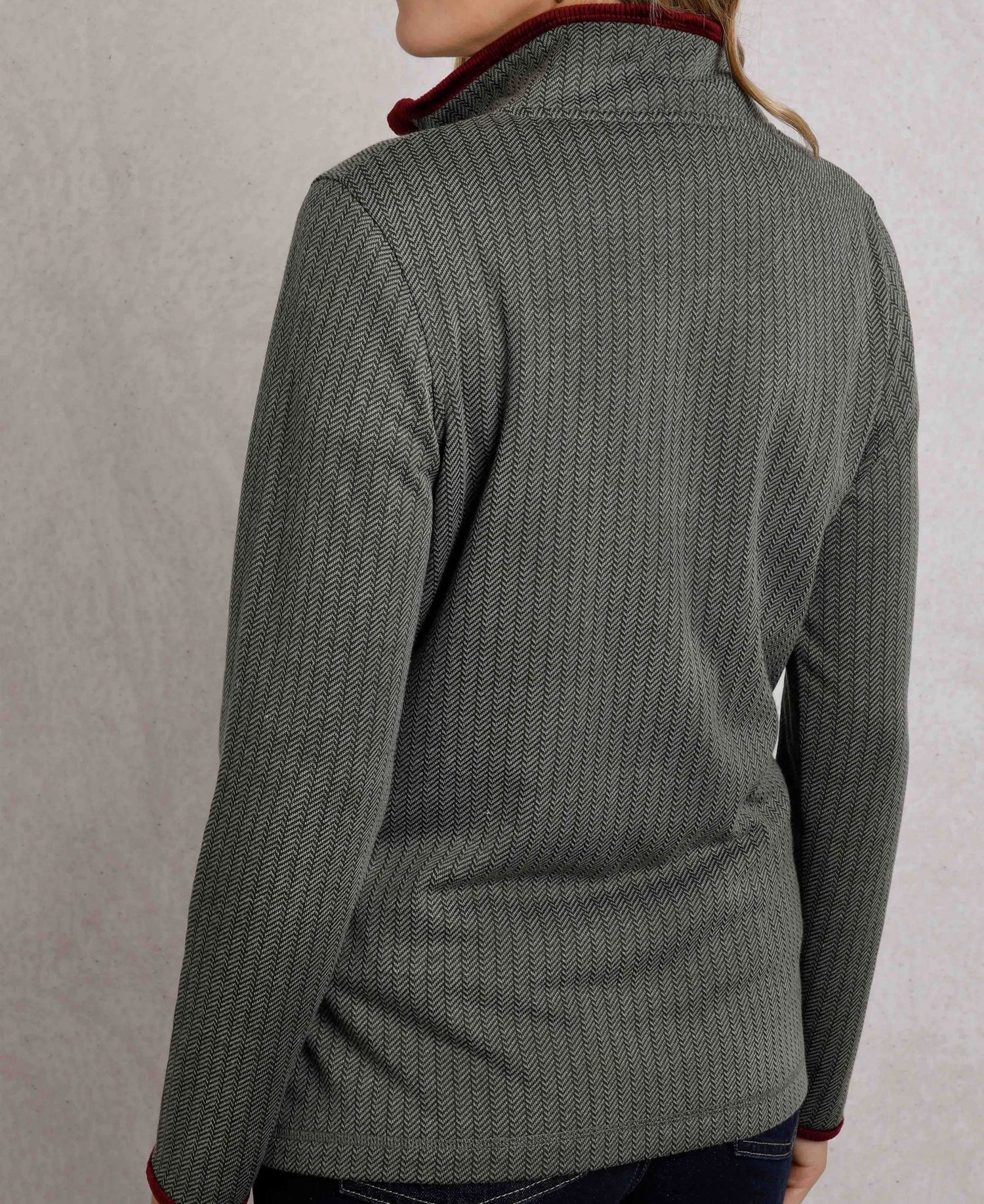 Lilie Herringbone Fleece - Dark Olive