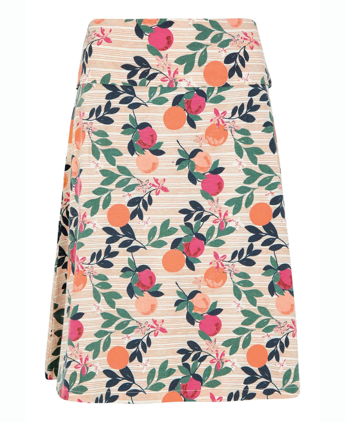 Malmo Organic Printed Jersey Skirt - Cantaloupe
