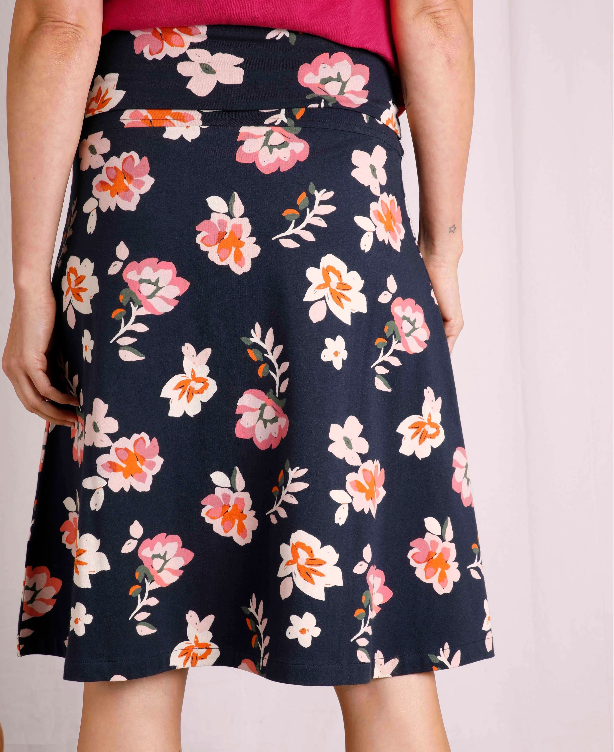 Malmo Organic Printed Jersey Skirt - Ink