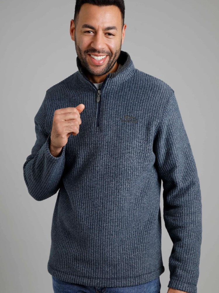 Newark Eco 1/4 Zip Grid Fleece - Navy