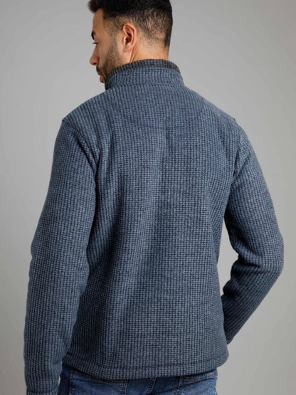 Newark Eco 1/4 Zip Grid Fleece - Navy