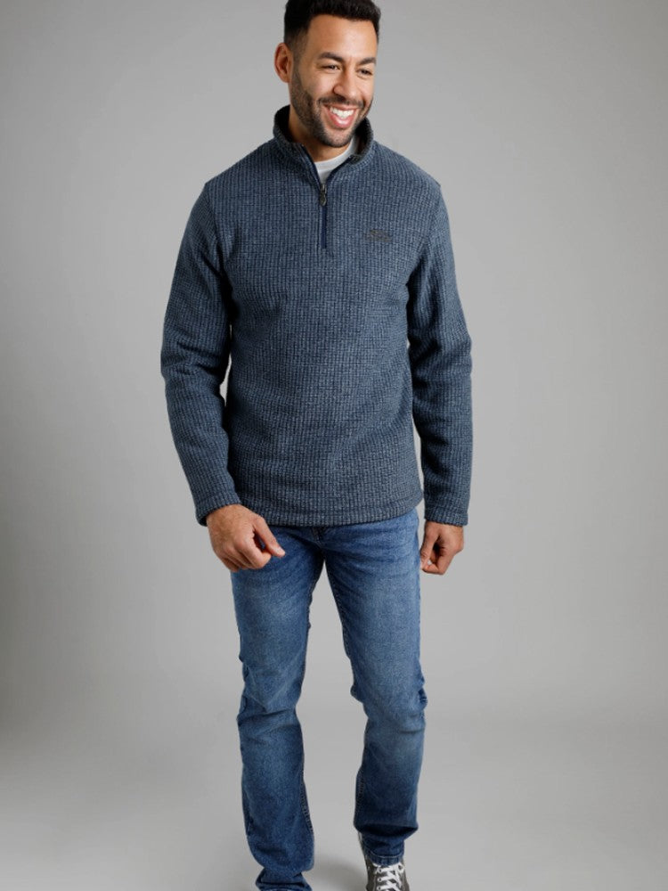 Newark Eco 1/4 Zip Grid Fleece - Navy