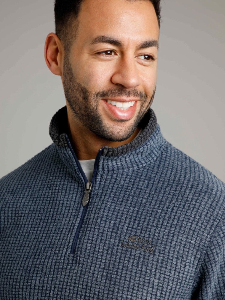 Newark Eco 1/4 Zip Grid Fleece - Navy