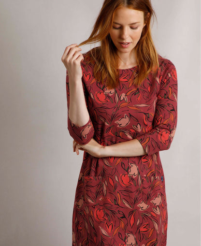 Starshine Organic Printed Dress - Rhubarb