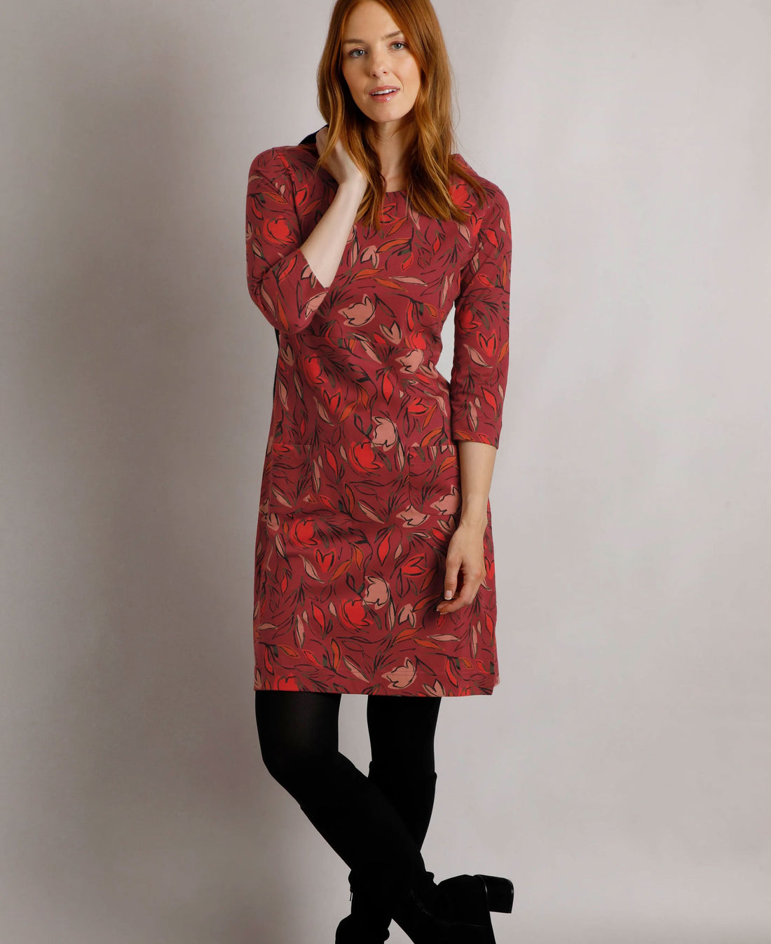 Starshine Organic Printed Dress - Rhubarb