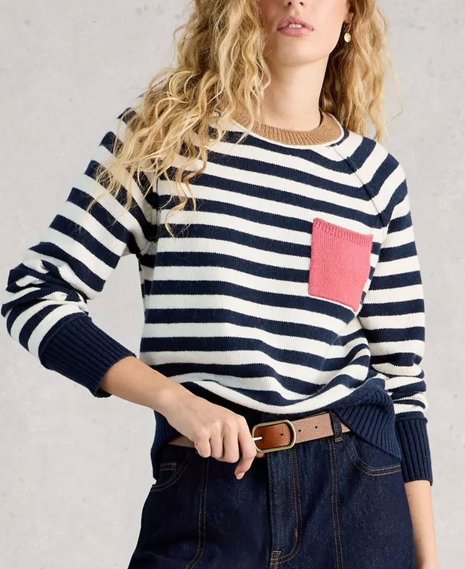Britney Stripe Jumper - Navy Multi