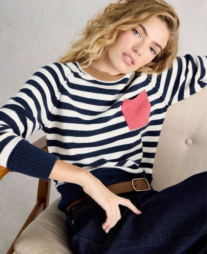 Britney Stripe Jumper - Navy Multi