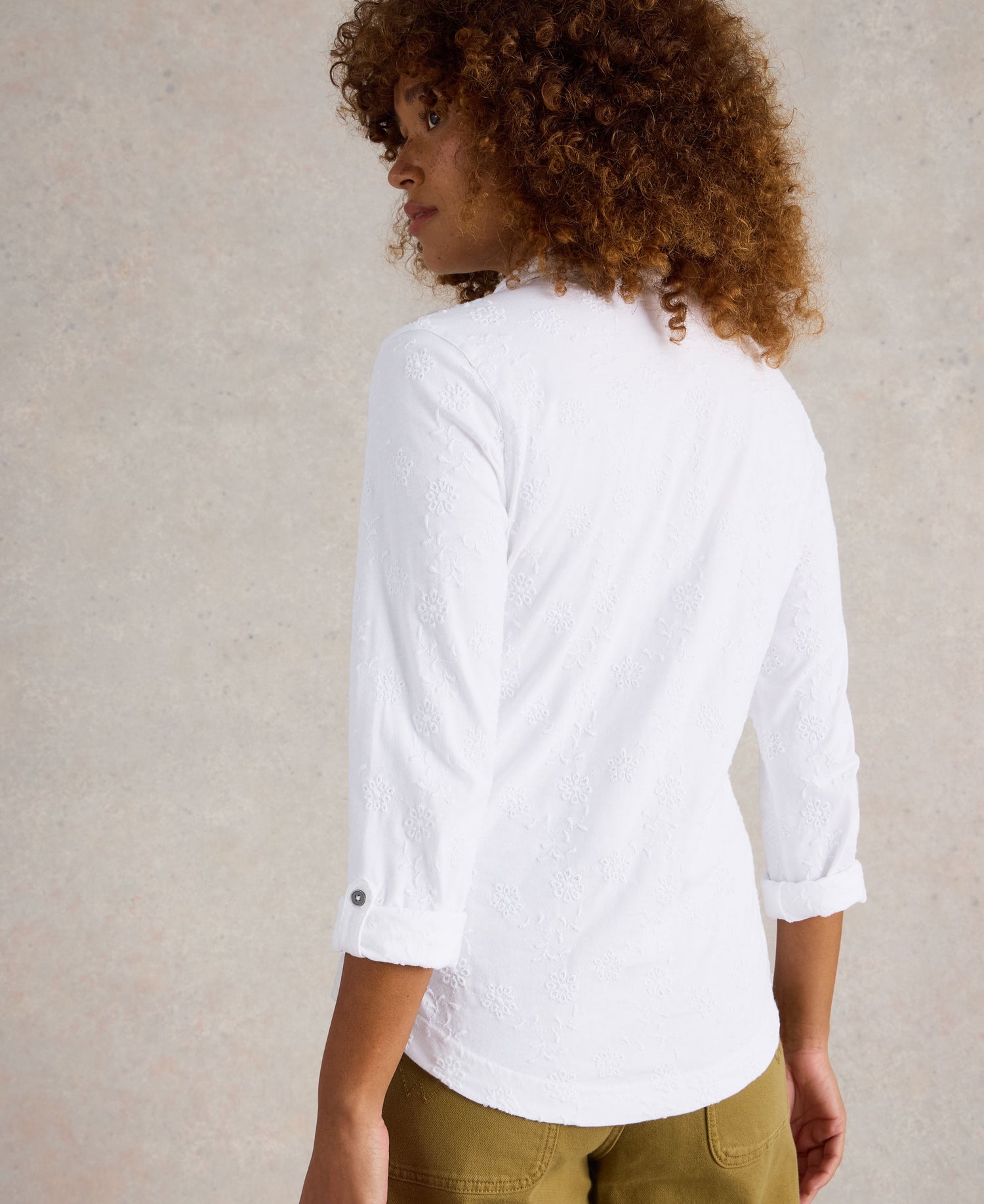 Annie Broderie Jersey Shirt - Brilliant White