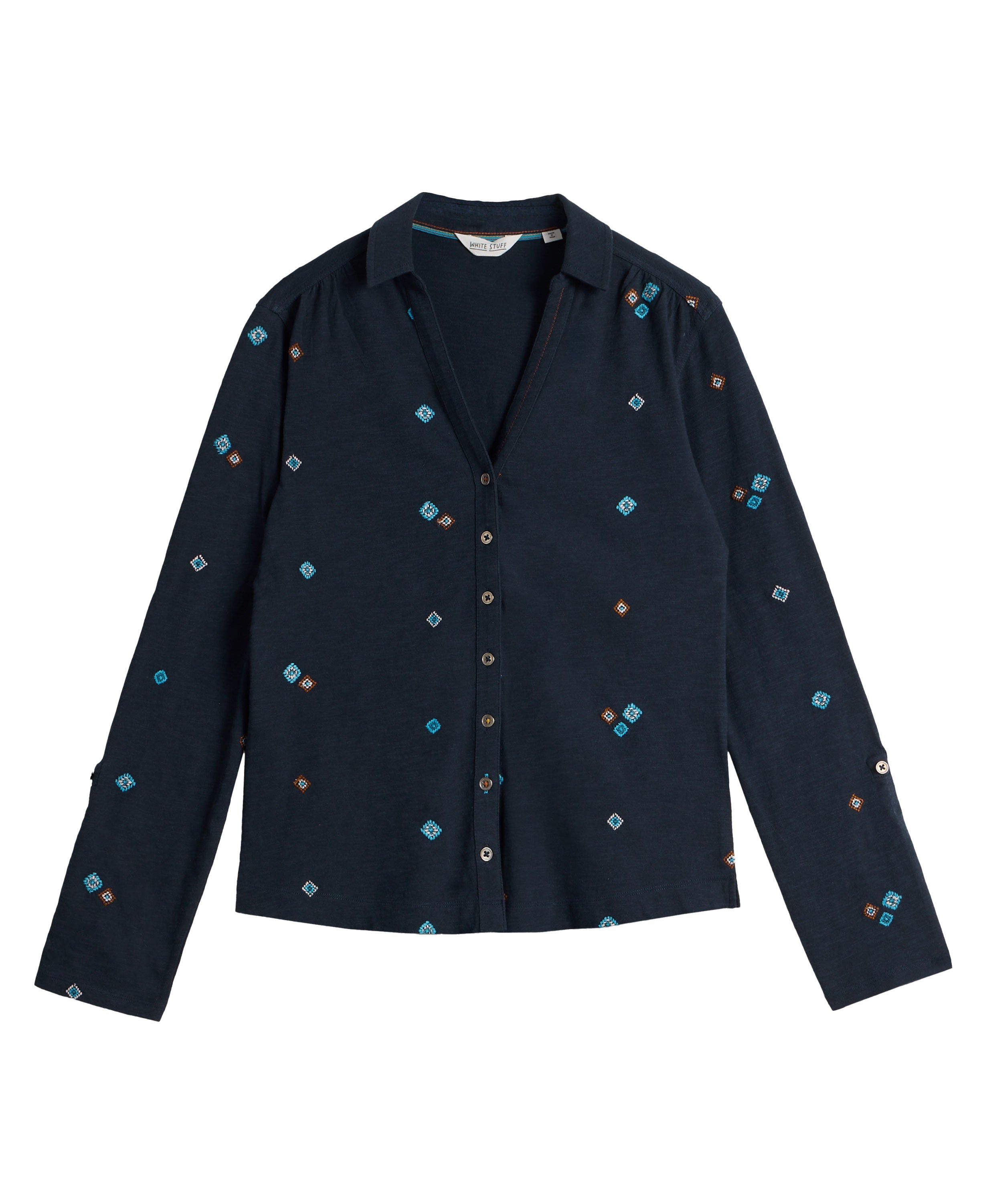 Annie Embroidered Shirt - Navy Multi