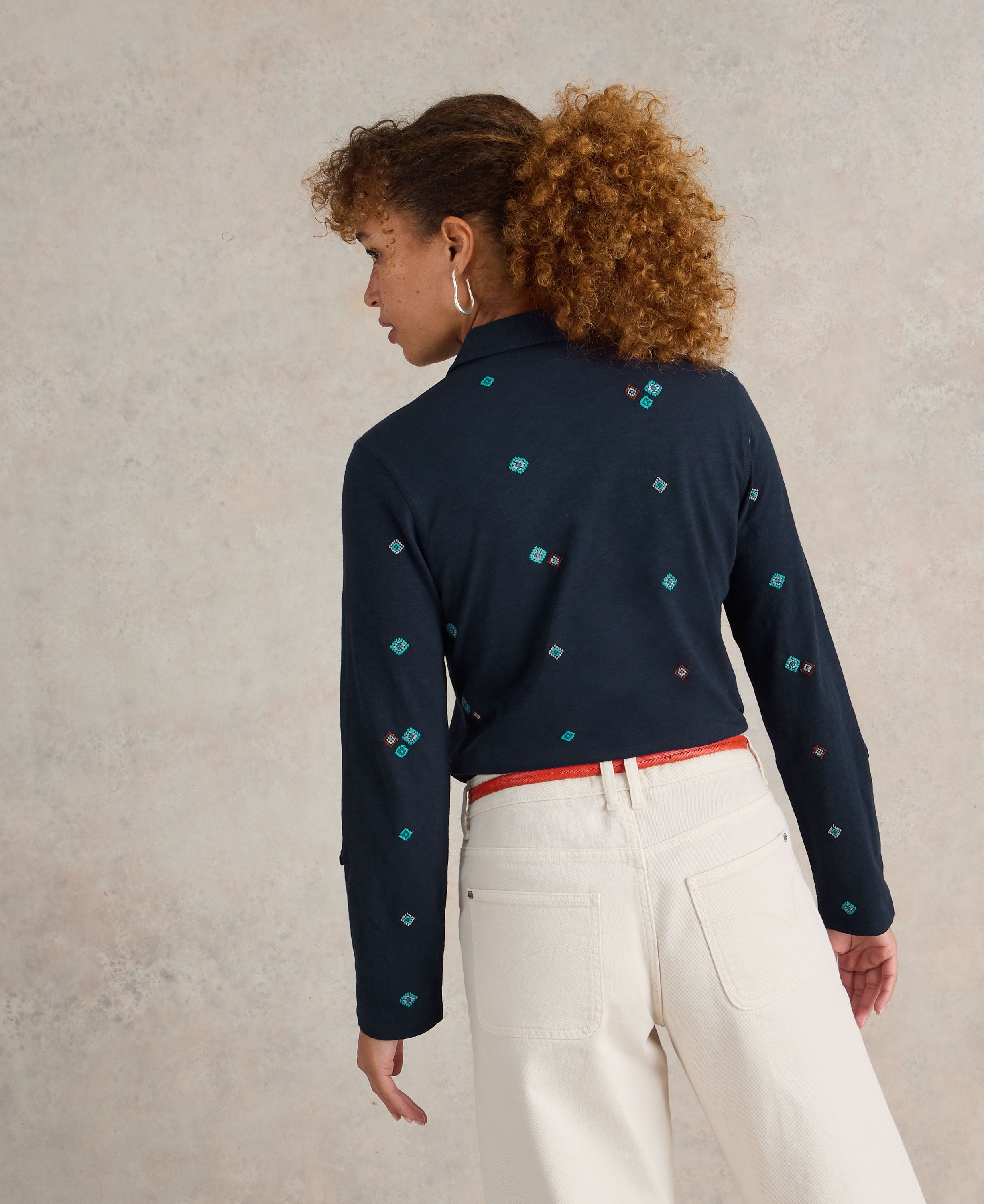 Annie Embroidered Shirt - Navy Multi