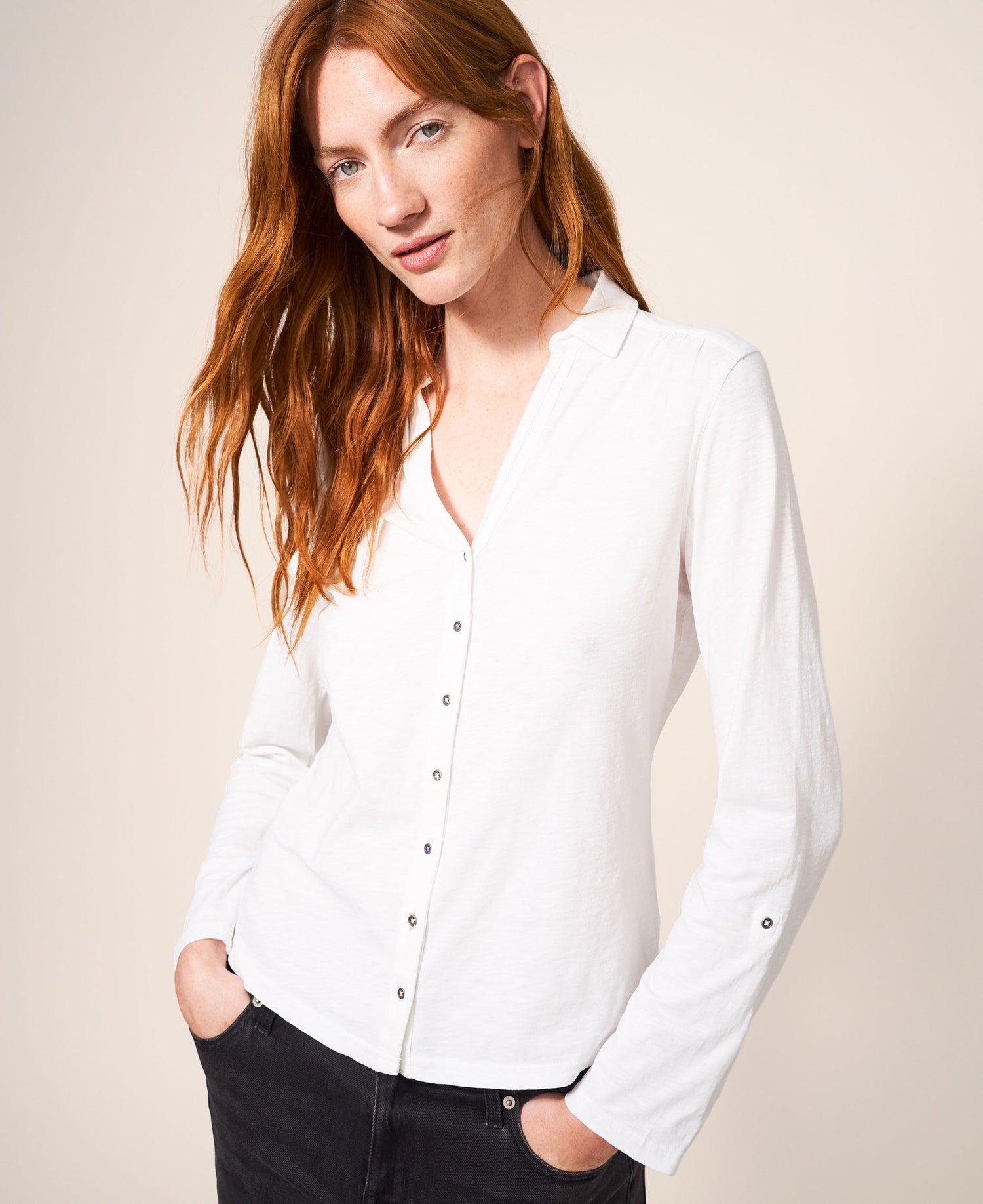 Annie Jersey Shirt - Brilliant White