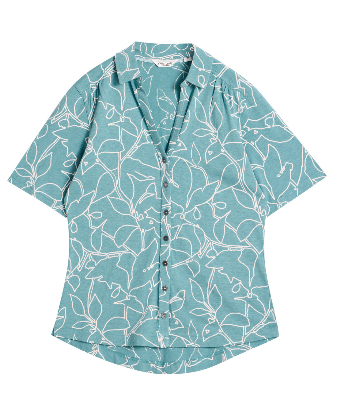 Annie Short Sleeve Jersey Shirt - Blue Print