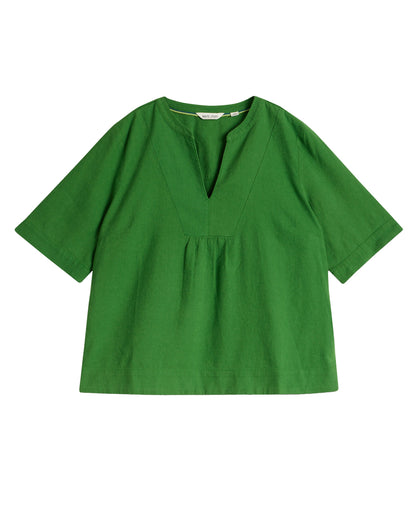 Ash Linen Blend Top - Mid Green