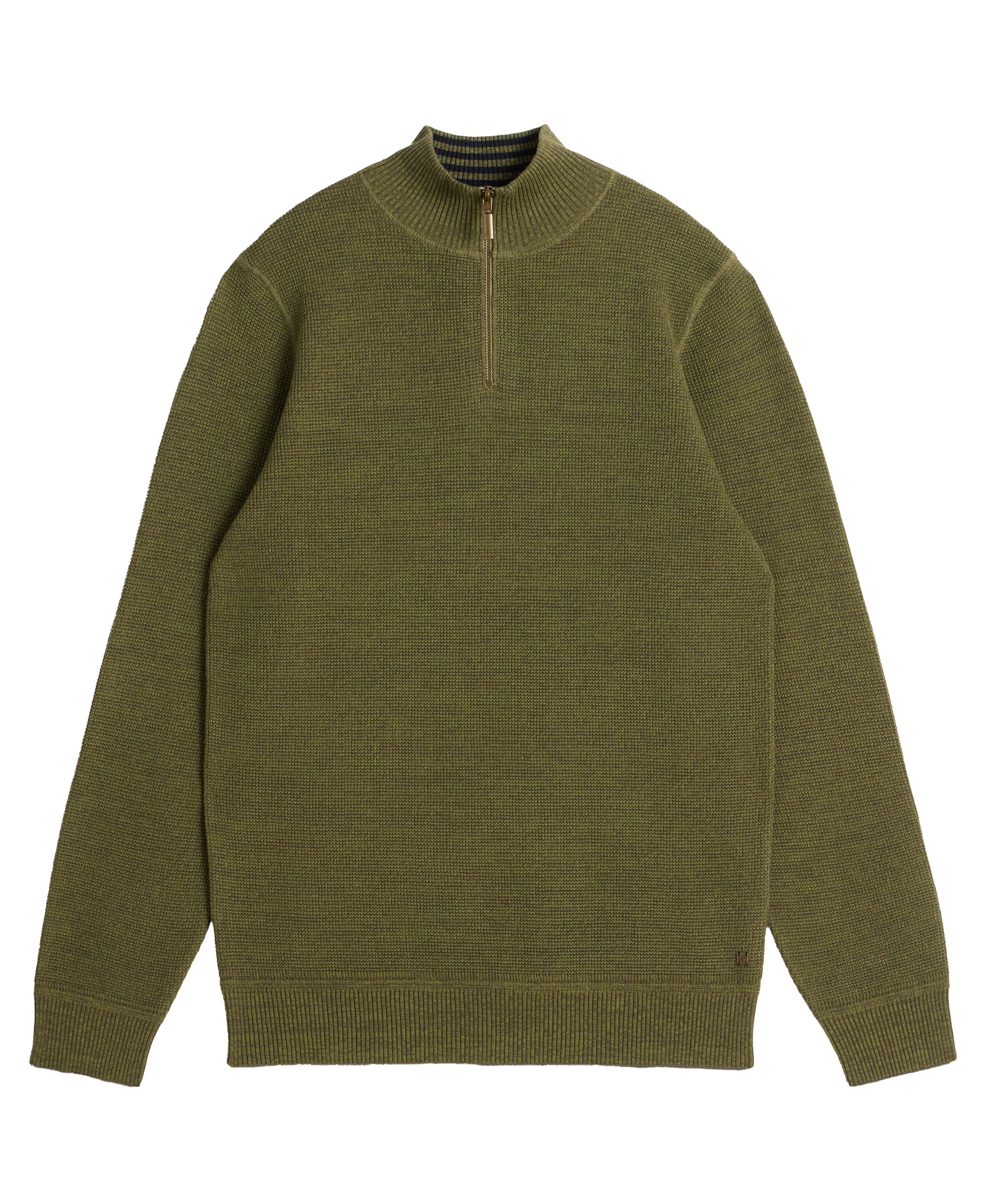 Attadale Funnel Neck Jumper - Khaki Green