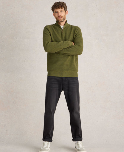 Attadale Funnel Neck Jumper - Khaki Green