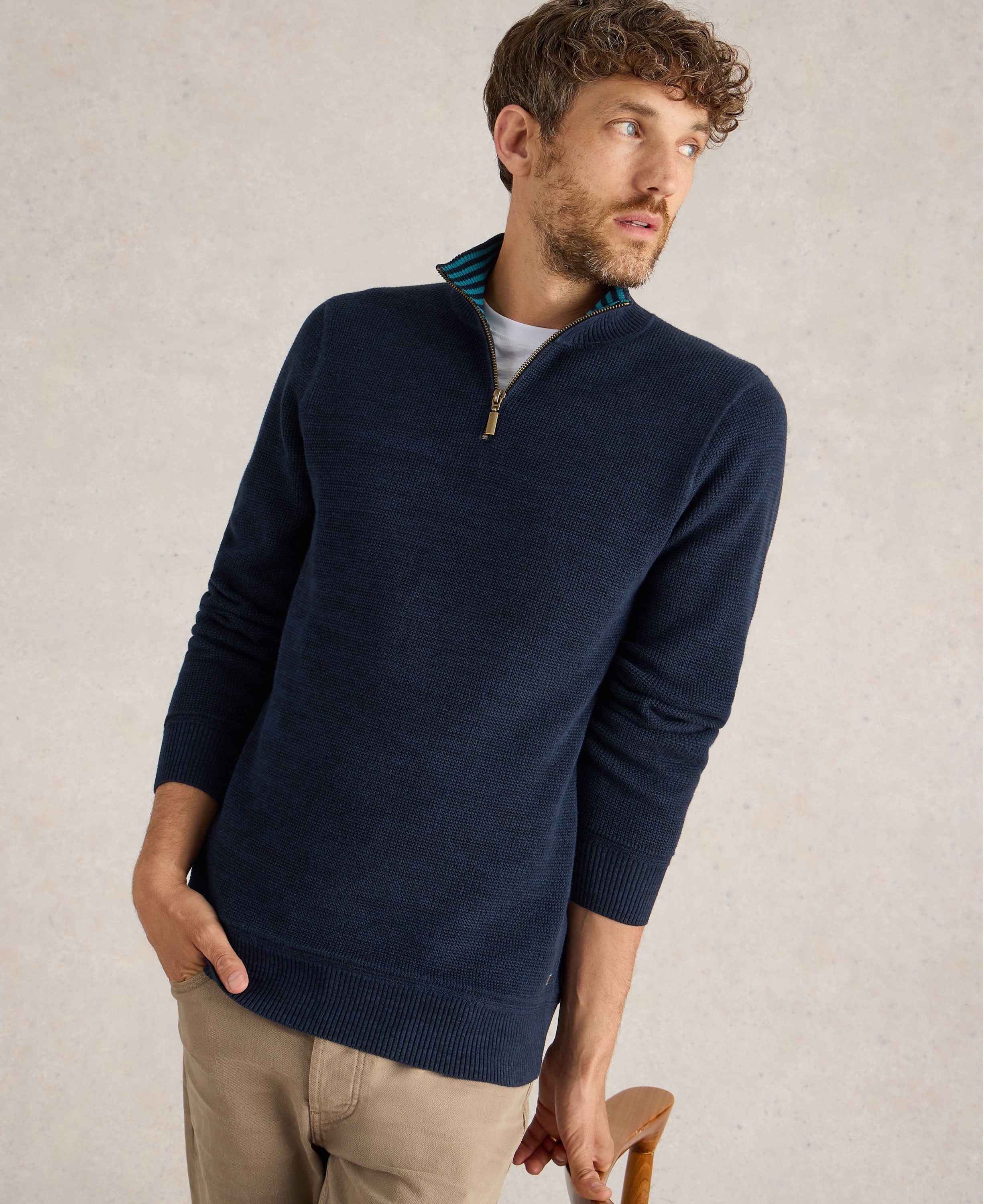 Attadale Funnel Neck Jumper - Dark Navy