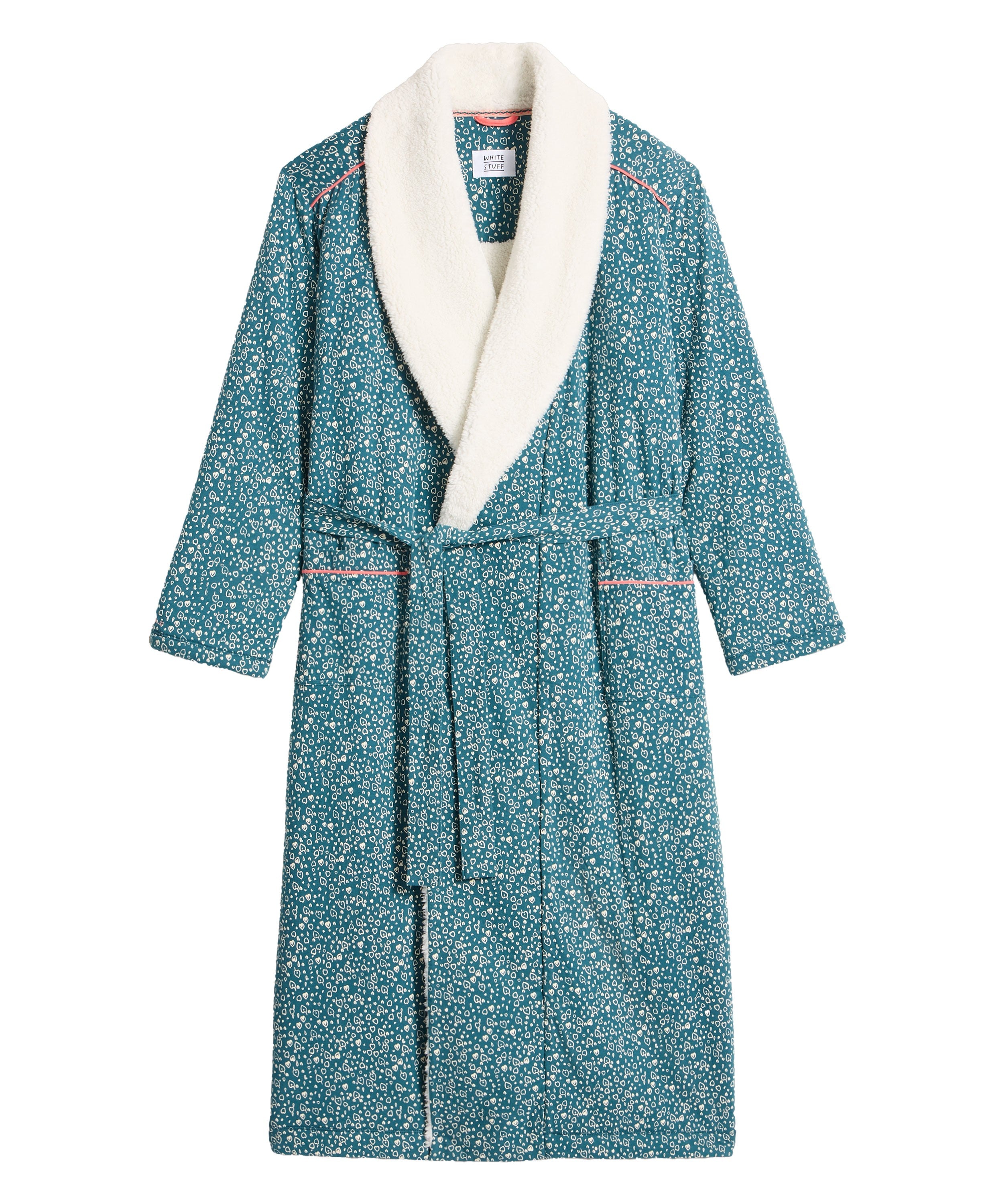 Ava Lined Dressing Gown - Teal Print