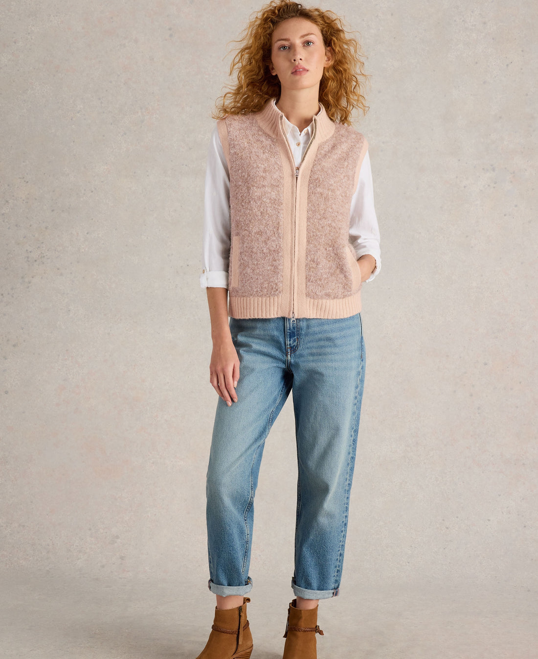 Becky Boucle Gilet - Light Natural