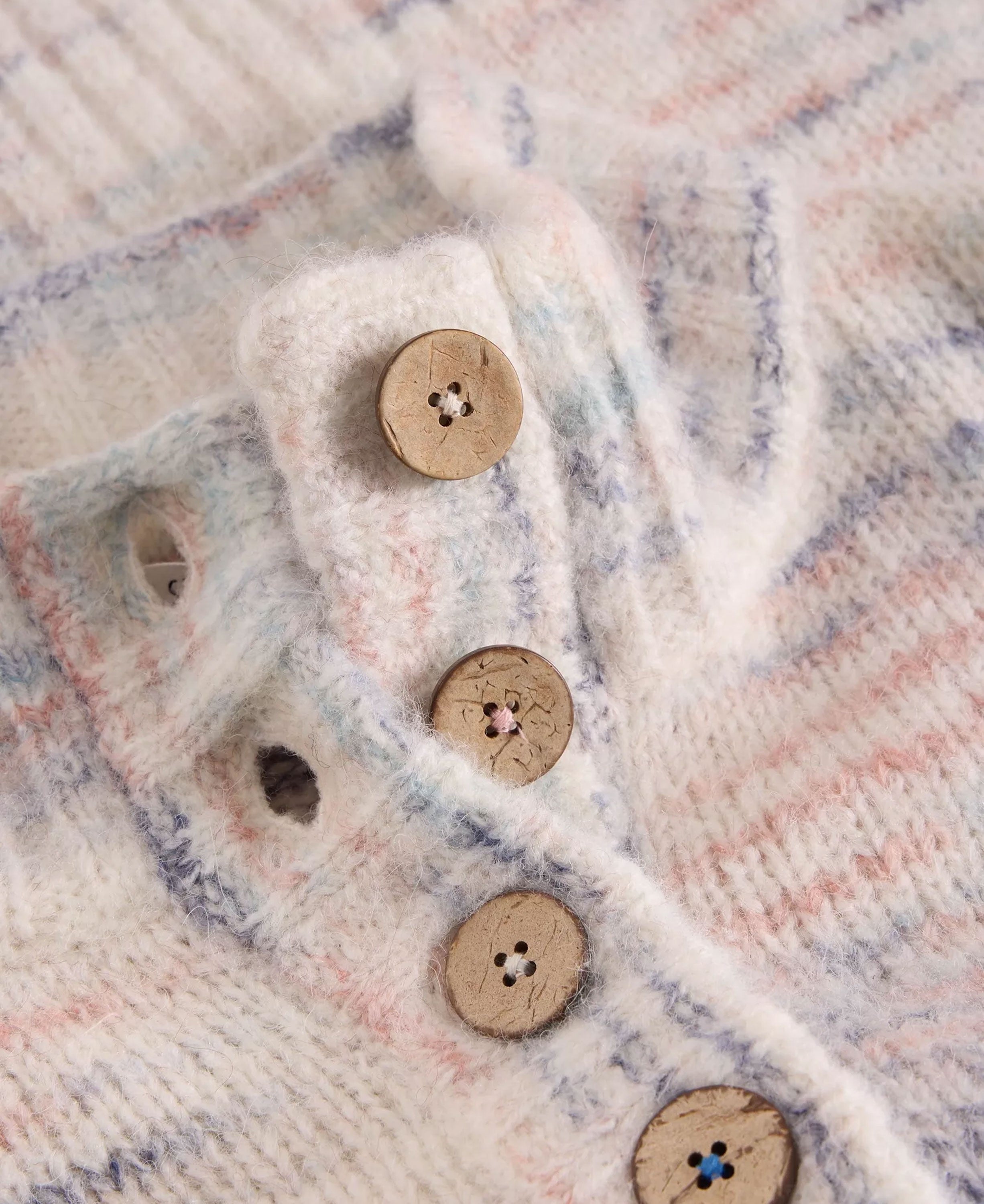 Bella Button Jumper - Ivory Multi