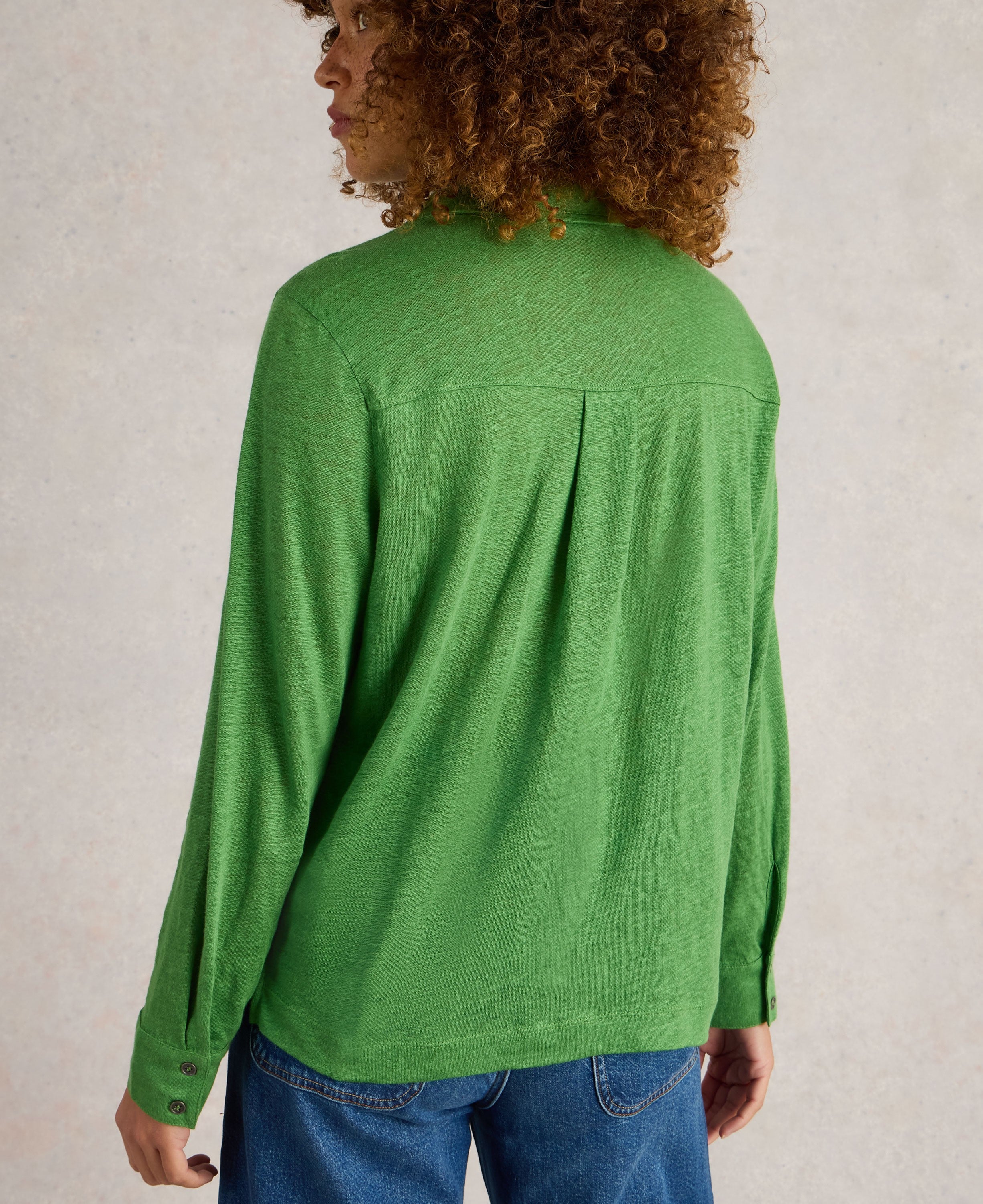 Charlie Linen Shirt - Mid Green