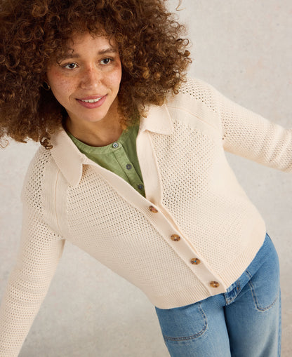 Chaterly Collar Cardi - Natural White