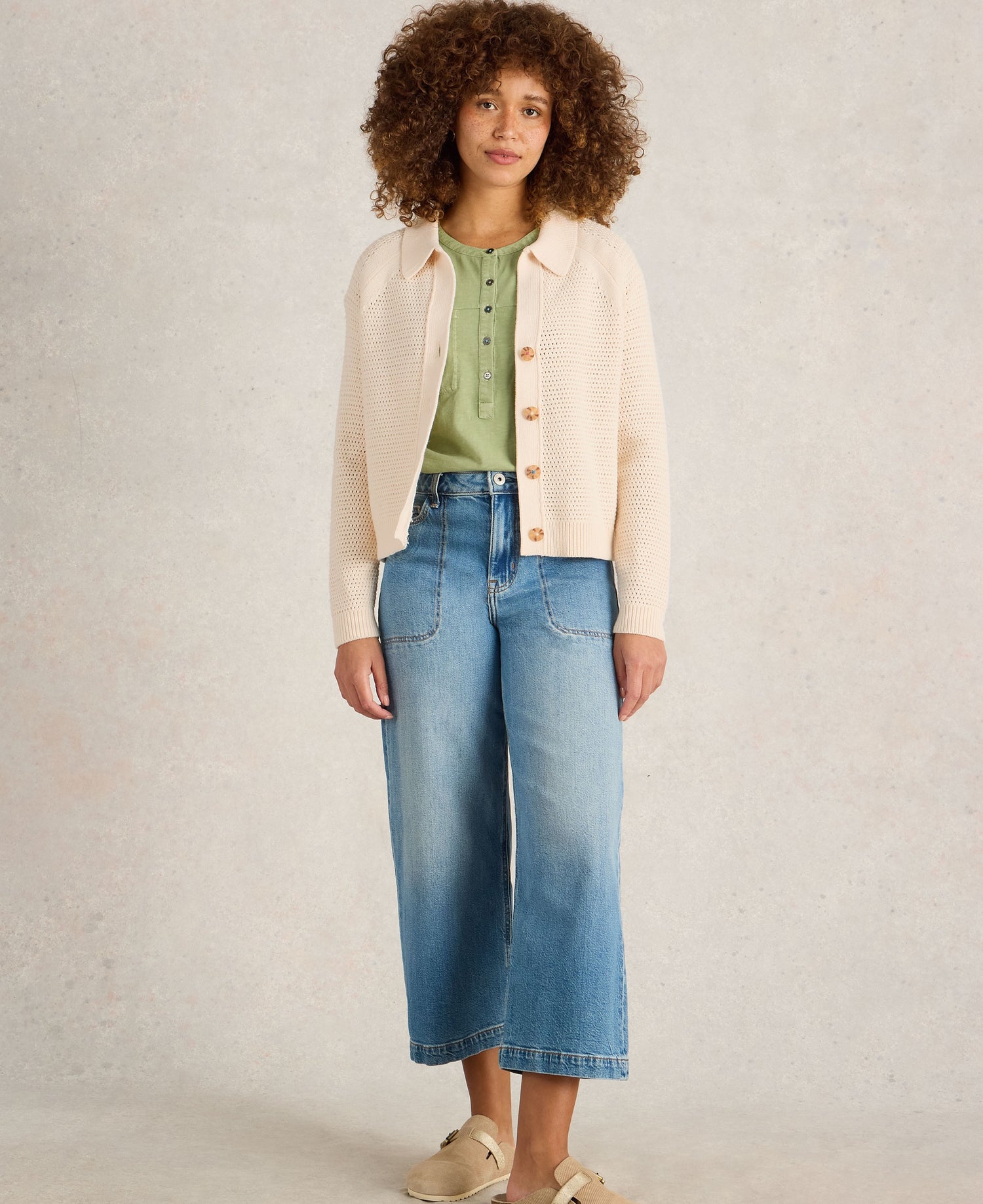 Chaterly Collar Cardi - Natural White