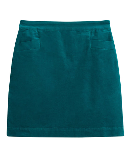 Coral Velvet Skirt - Bright Teal