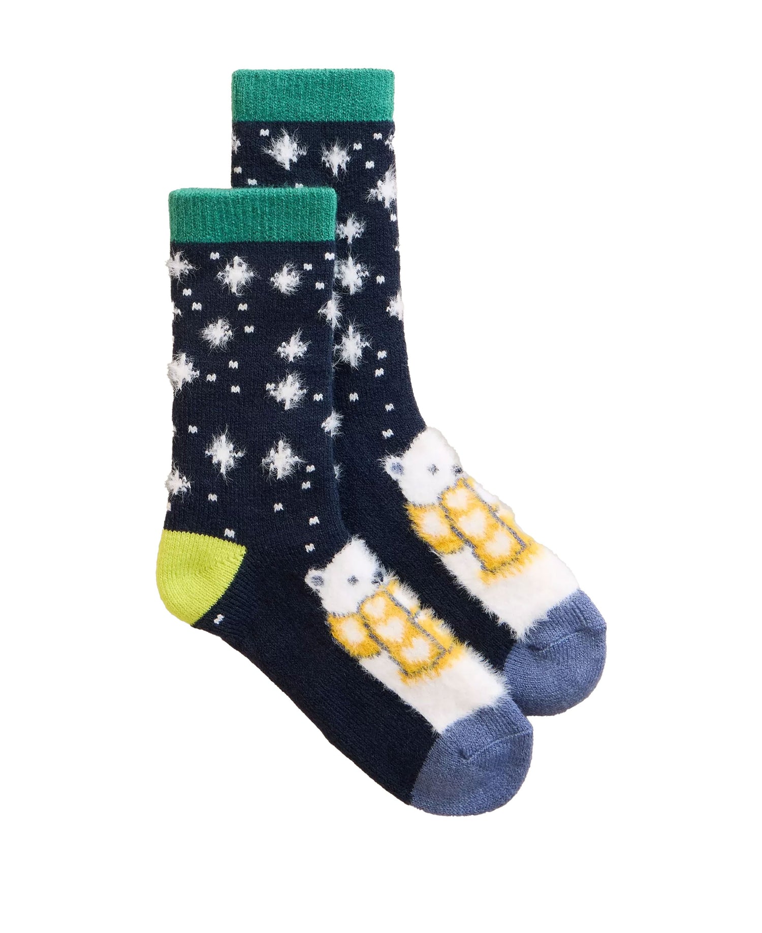 Cosy Polar Bear Cabin Socks - Navy Multi