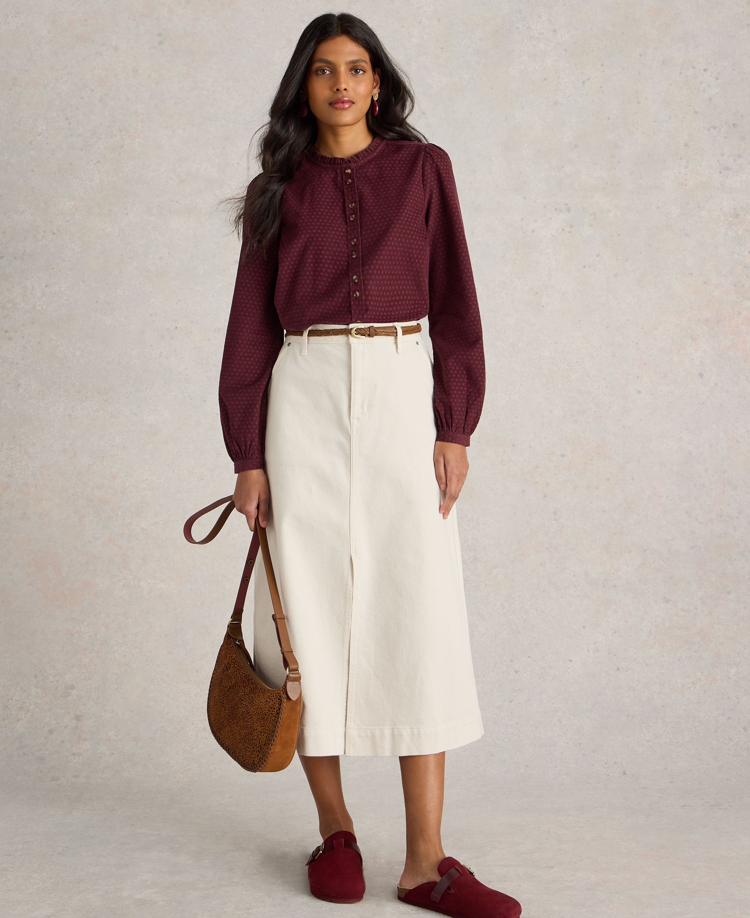 Daria Cord Shirt - Mid Plum