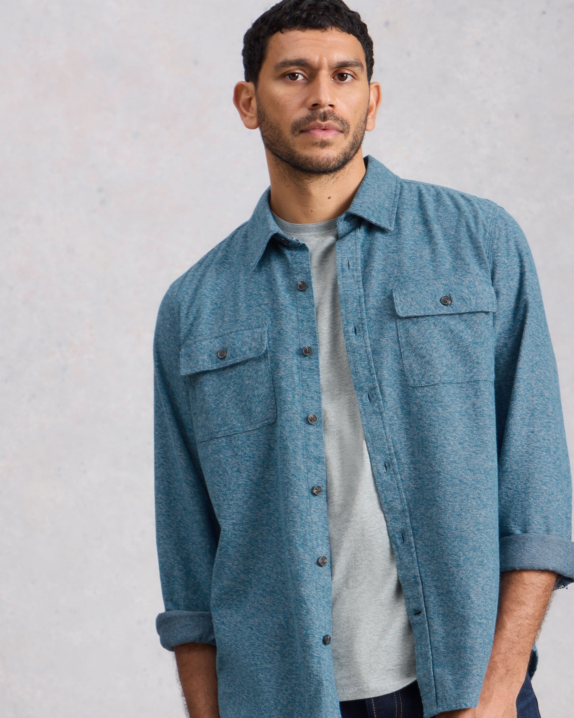 Darwen Grindle Shirt - Mid Blue