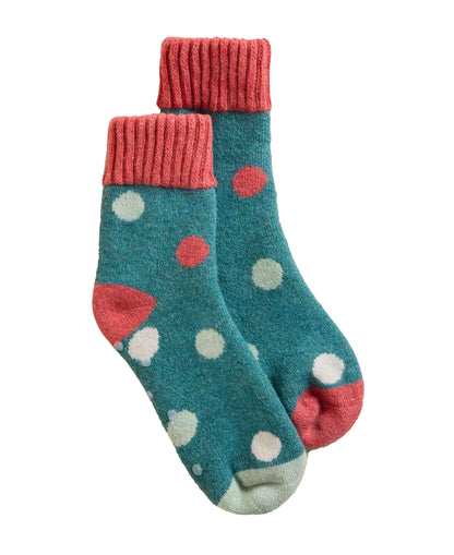 Dotty Loopback Sock - Teal Multi