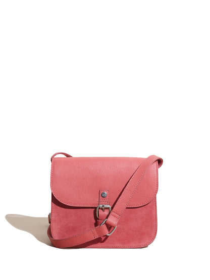 Eve Buckle Leather Satchel - Mid Pink