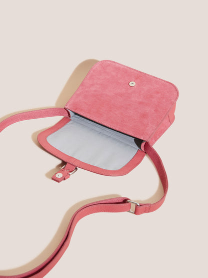 Eve Buckle Leather Satchel - Mid Pink