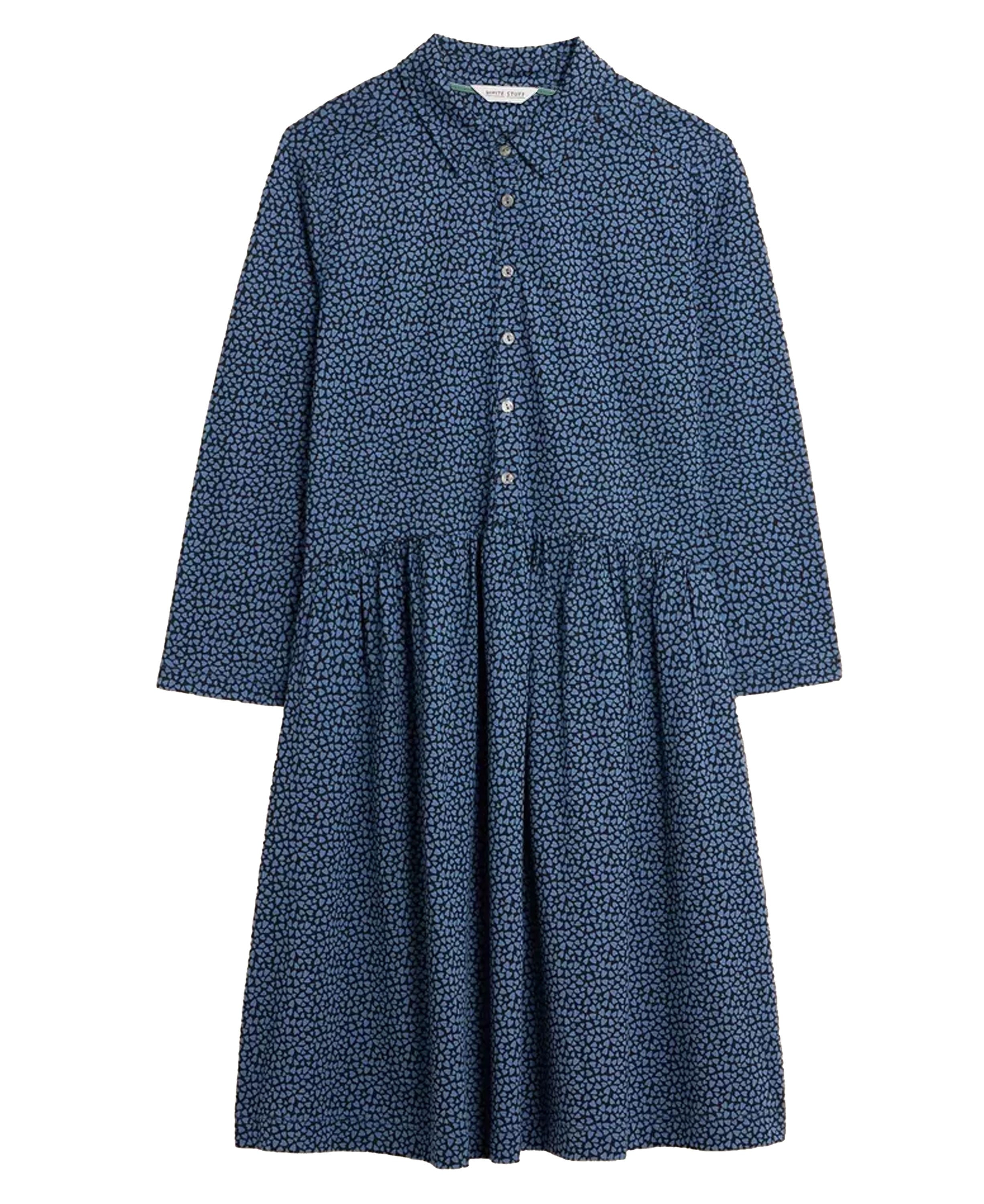 Everly Shirt Dress - Blue Print