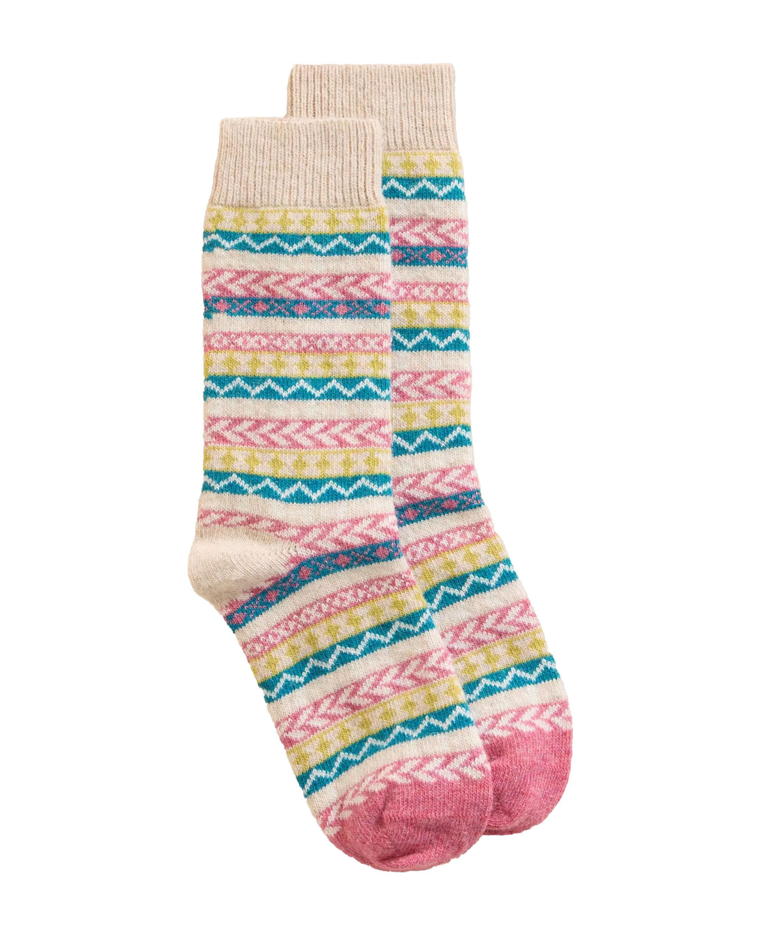 Fairisle Pop Wool Mix Sock - Pink Multi