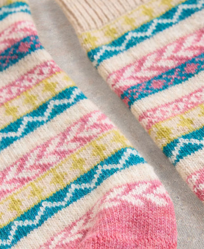 Fairisle Pop Wool Mix Sock - Pink Multi