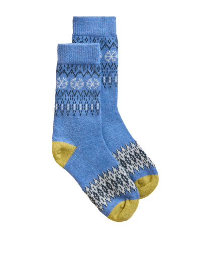 Fairisle Wool Mix Sock - Blue Mlt